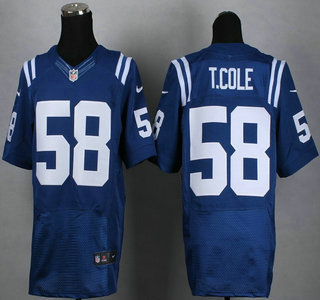 Nike Indianapolis Colts #58 Trent Cole Blue Elite Jersey