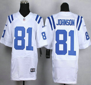 Nike Indianapolis Colts #81 Andre Johnson White Elite Jersey