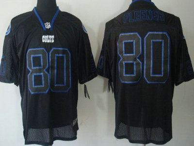 Nike Indianapolis Colts 80 Coby Fleener Lights Out Black Elite Jersey