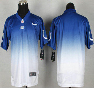 Nike Indianapolis Colts Blank Blue With White Fadeaway Elite Jersey