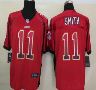 Nike Kansas City Chiefs #11 Alex Smith Drift Fashion Red Elite Jersey
