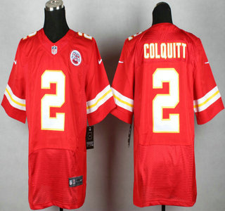 Nike Kansas City Chiefs #2 Dustin Colquitt Red Elite Jersey