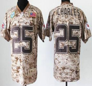 Nike Kansas City Chiefs #25 Jamaal Charles Salute to Service Digital Camo Elite Jersey