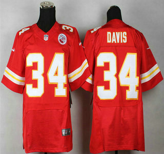 Nike Kansas City Chiefs #34 Knile Davis Red  Elite Jersey