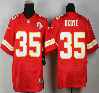 Nike Kansas City Chiefs #35 Christian Okoye Red Elite Jersey
