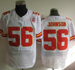 Nike Kansas City Chiefs #56 Derrick Johnson White Elite Jersey