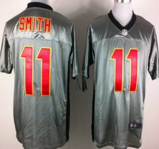 Nike Kansas City Chiefs 11 Alex Smith Grey Elite Jersey