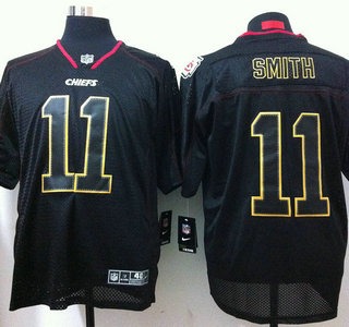 Nike Kansas City Chiefs 11 Alex Smith Lights Out Black Elite Jersey