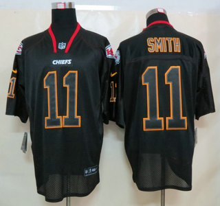 Nike Kansas City Chiefs 11 Alex Smith Lights Out Black Elite Jerseys