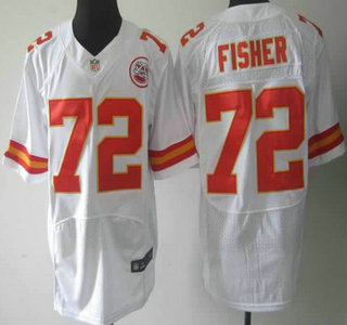 Nike Kansas City Chiefs 72 Eric Fisher White Elite Jersey