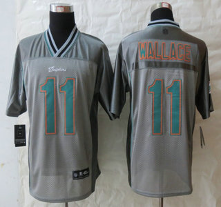Nike Miami Dolphins #11 Mike Wallace Grey Vapor Elite Jersey