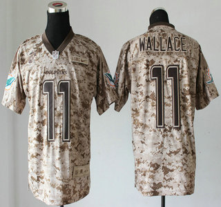 Nike Miami Dolphins #11 Mike Wallace US.Mccuu 2013 Camo Elite Jersey