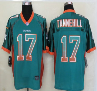 Nike Miami Dolphins #17 Ryan Tannehill Drift Fashion Green Elite Jersey