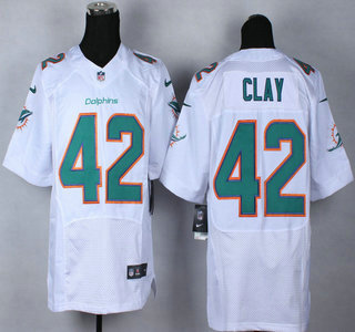 Nike Miami Dolphins #42 Charles Clay 2013 White Elite Jersey