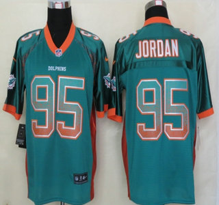 Nike Miami Dolphins #95 Dion Jordan Drift Fashion Green Elite Jersey