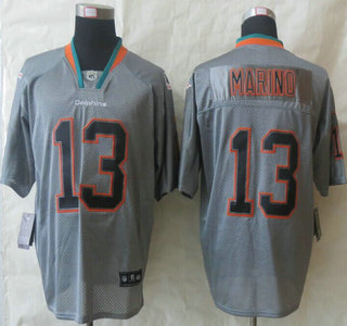 Nike Miami Dolphins 13 Dan Marino 2013 New Style Lights Out Grey Elite Jersey