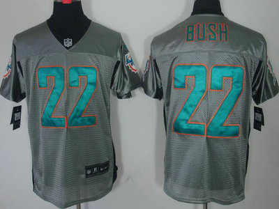 Nike Miami Dolphins 22 Reggie Bush Grey Shadow NFL Jerseys