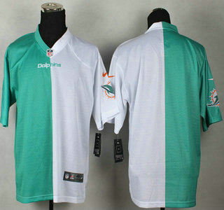 Nike Miami Dolphins Blank Green With White Two Tone Elite Jersey