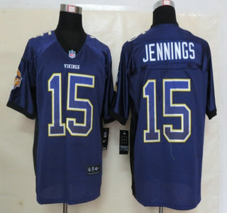 Nike Minnesota Vikings #15 Greg Jennings Drift Fashion Purple Elite Jersey