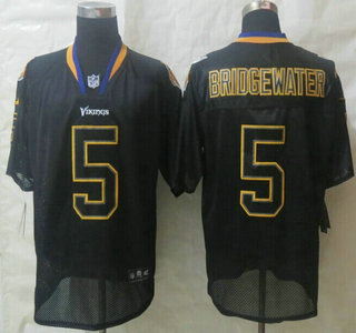 Nike Minnesota Vikings #5 Teddy Bridgewater Lights Out Black Elite Jersey