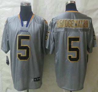 Nike Minnesota Vikings #5 Teddy Bridgewater Lights Out Gray Elite Jersey 