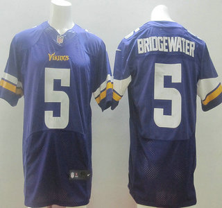 Nike Minnesota Vikings #5 Teddy Bridgewater Purple Elite Jersey