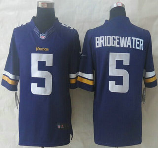 Nike Minnesota Vikings #5 Teddy Bridgewater Purple Limited Jersey