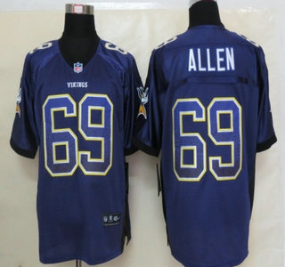 Nike Minnesota Vikings #69 Jared Allen Drift Fashion Purple Elite Jersey