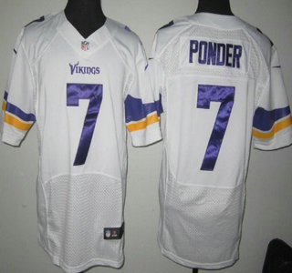 Nike Minnesota Vikings 7 Christian Ponder 2013 White Elite Jersey