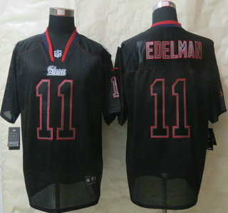 Nike New England Patriots #11 Julian Edelman Lights Out Black Elite Jersey