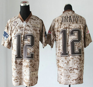 Nike New England Patriots #12 Tom Brady US.Mccuu 2013 Camo Elite Jersey