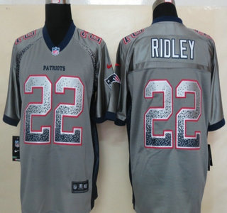 Nike New England Patriots #22 Stevan Ridley Drift Fashion Grey Elite Jersey