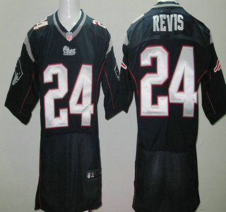 Nike New England Patriots #24 Darrelle Revis Blue Elite Jersey