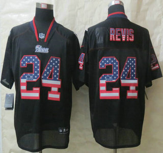 Nike New England Patriots #24 Darrelle Revis 2015 USA Flag Fashion Black Elite Jersey