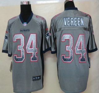 Nike New England Patriots #34 Shane Vereen Drift Fashion Grey Elite Jersey