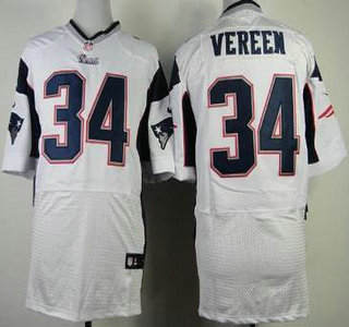 Nike New England Patriots #34 Shane Vereen Elite White Jersey