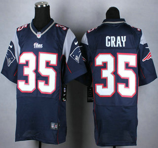 Nike New England Patriots #35 Jonas Gray Blue Elite Jersey
