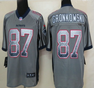 Nike New England Patriots #87 Rob Gronkowski Drift Fashion Grey Elite Jersey