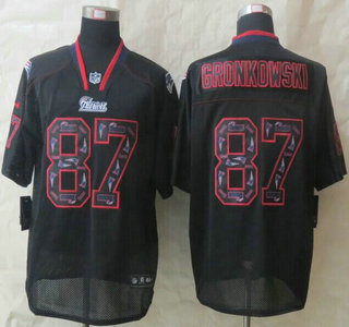 Nike New England Patriots #87 Rob Gronkowski Lights Out Black Ornamented Elite Jersey