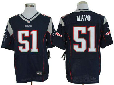 Nike New England Patriots 51 Jerod Mayo Blue 2012 Nike NFL Elite Jersey