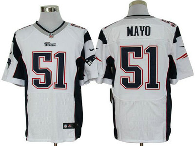 Nike New England Patriots 51 Jerod Mayo White 2012 Nike NFL Elite Jerseys