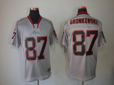 Nike New England Patriots 87 Rob Gronkowski Lights Out Black Name Grey Elite Jerseys