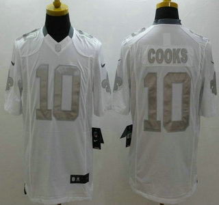 Nike New Orleans Saints #10 Brandin Cooks White Platinum Limited Jersey