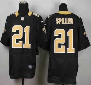 Nike New Orleans Saints #21 C.J. Spiller Black Elite Jersey