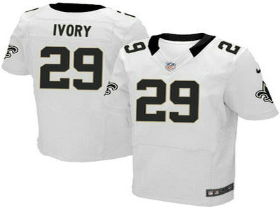 Nike New Orleans Saints 29 Chris Ivory White Elite Jerseys