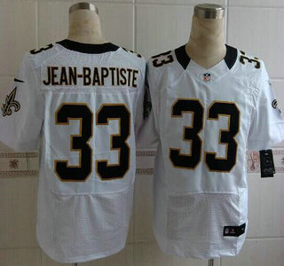 Nike New Orleans Saints #33 Stanley Jean-Baptiste White Elite Jersey