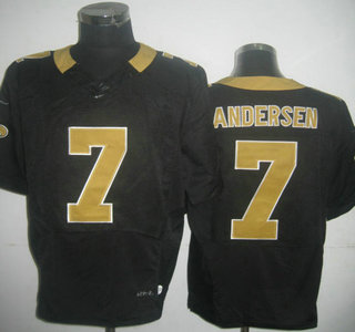 Nike New Orleans Saints #7 Morten Andersen Elite Black Jersey