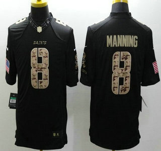 Nike New Orleans Saints #8 Archie Manning Salute to Service Black Limited Jersey