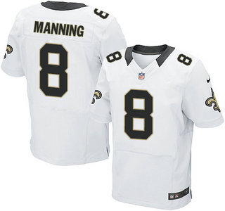 Nike New Orleans Saints #8 Archie Manning White Elite NFL Jersey