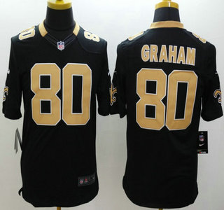 Nike New Orleans Saints #80 Jimmy Graham Black Limited Jersey